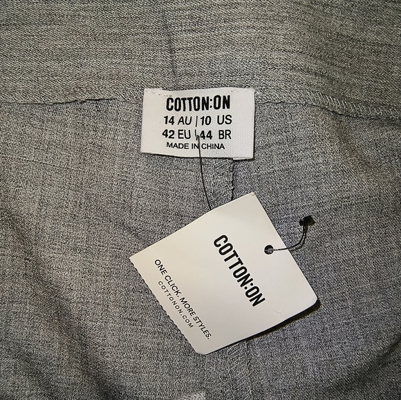 NWT Cotton on Grey Straight leg Dress pants US size 10 - Picture 2 of 16